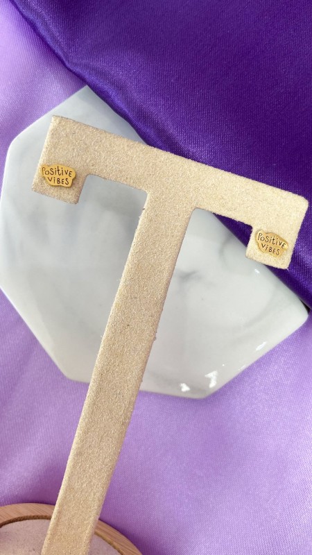 Aretes broquel Positive Vibes #14