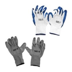 Par de guantes de poliéster con recubrimiento de látex, variedad de colores / size:10 / t088a