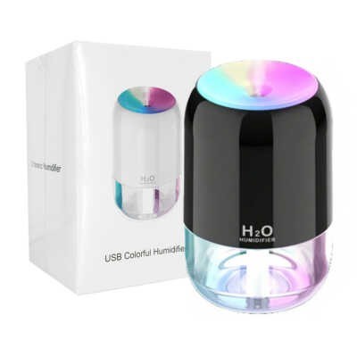 Humidificador ultrasónico con luces rgb, 72x72x109mm, 200ml / usb colorful humidifier h002