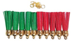Tassels o motitas de 10 colores 5 Rojos y 5 Verdes