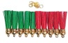 Tassels o motitas de 10 colores 5 Rojos y 5 Verdes