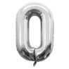 Globo número 0 de 32 pulgadas plateado