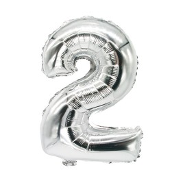 Globo número 2 de 16 pulgadas plateado