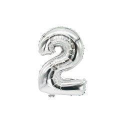 Globo número 2 de 16 pulgadas plateado