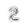 Globo número 2 de 16 pulgadas plateado