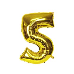 Globo número 5 de 40 pulgadas dorado