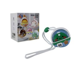 Ventilador mini fun fan colgante redonde de cuello con diseño de animales kawaii, variedad de diseños / cs1328