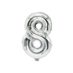 Globo número 8 de 32 pulgadas plateado