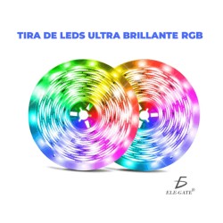 Tira de luz led rgb 5m con control y eliminador / led.hcp059