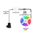Tira de luz led rgb 5m con control y eliminador / led.hcp059