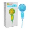 Mini ventilador de mano recargable, 15cm + cable de carga usb-plug, variedad de colores / handheld fan / yy0341