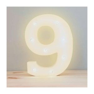 Lámpara decorativa 3D ele-gate en forma de número nueve con luz led cálida / led.54.9