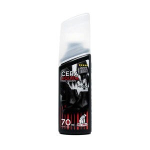 Bote de cera liquida para calzado en color negro con aplicador de esponja, 70ml / 8500a