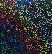 Rollo de laminado térmico holografico de 25m x 30cm tipo "Corazones"