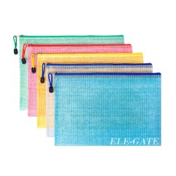 Carpeta organizadora transparente tamaño a4 impermeable y con cierre, variedad de colores / off.03.11
