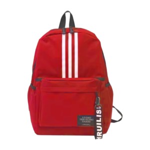 Mochila con diseño de rayas y frase fashion ct y 4 compartimientos, variedad de colores / lu6106