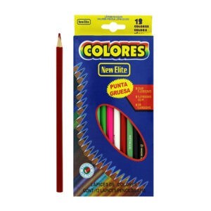 Caja 12 lápices de colores con punta gruesa / new elite / 712 / st0186 / zqf-897 / ze-1538