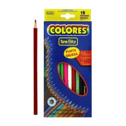 Caja 12 lápices de colores con punta gruesa / new elite / 712 / st0186 / zqf-897 / ze-1538