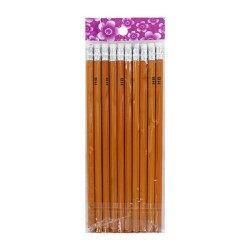Paquete con 10 lápices de madera con goma borrador / x-97