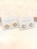 Arete Corazon Mini Perla Acero