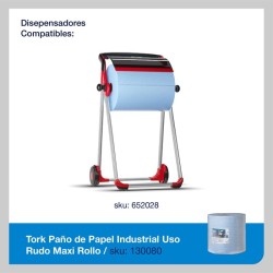 PAÑO INDUSTRIAL DE USO RUDO 750 HOJAS TORK 1/1 130080