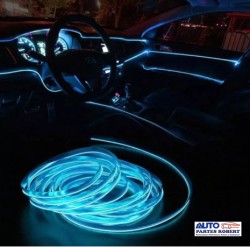HILO LED PLANO FILO PARA EL TABLERO AUTO COLOR AZUL AGUA 3 METROS OEM.