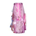 Mochila mediana de plástico translúcido con 2 compartimentos, diseño encapsulado confeti de figuras y correas multicolor, varied