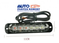LUZ ESTROBO LATERAL 6 LED TIPO PATRULLA ESCOLTA VARIAS FUNCIONES EN COLOR ROJO AZUL OEM.