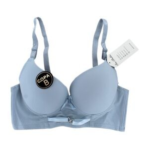 Brasier liso copa b con efecto push up con dije de pedreria y tirantes ajustables + calzón, variedad de tallas y colores / su be