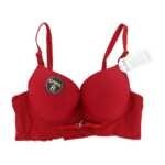 Brasier liso copa b con efecto push up con dije de pedreria y tirantes ajustables + calzón, variedad de tallas y colores / su be