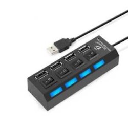 Hub Usb 2.0 4 Puertos Con Switchs Pc Laptop Windows Computadoras
