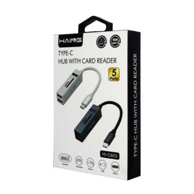 Hub adaptador haing con lector de tarjetas tf sd y 3 puertos usb, variedad de colores / hi-c803