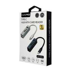 Hub adaptador haing con lector de tarjetas tf sd y 3 puertos usb, variedad de colores / hi-c803