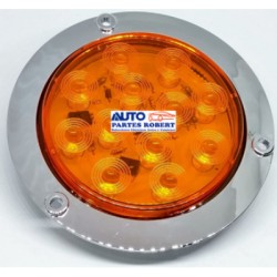 PLAFON LED REDONDO CROMADO CON 12 LED EN COLOR AMBAR VARIA FUNCIONES 5 CABLES GULAS1515A