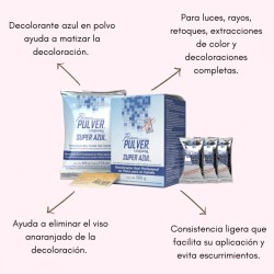 Polvo decolorante Pulver súper azul ayuda a matizar la decoloración 500g - Loquay