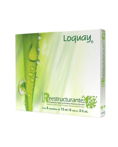 Ampolleta reestructurante con proteínas, restaura la queratina natural 6x15ml - Loquay