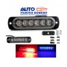 LUZ ESTROBO LATERAL 6 LED TIPO PATRULLA ESCOLTA VARIAS FUNCIONES EN COLOR ROJO AZUL OEM.