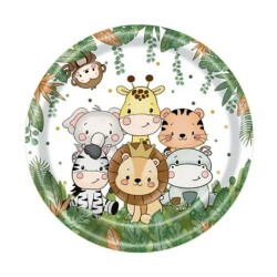 Plato pastelero de cartón Animales de la selva (6 piezas)