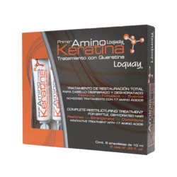 Ampolleta amino keratin reconstruye la fibra capilar por procesos químicos 6x10ml - Loquay