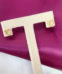 Aretes corazon hueco love acero 84