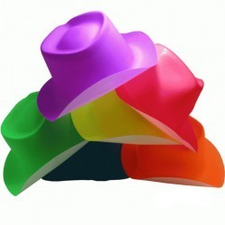 sombrero vaquero neón