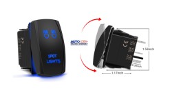 SWITCH TECLA SPOT LIGHTS ON-OFF 12 VOLTS 20 AMPERES 24 VOLTS 10 AMPERES AUTOMOTOR BARCO TRACTO CAMION AUTOBUS JEEP USO RUDO OEM.