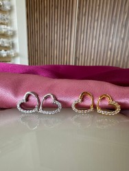 Aretes corazon mitad zirconia 149