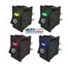 SWITCH TECLA CON PILOTO VERDE ON OFF 12V 4 TERMINALES IDEAL PARA NISSAN URVAN TAMAÑO EXACTO PARA EL TABLERO 38.5 X 21mm OEM. ASW