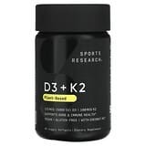 Sports Research, VitaminasD3 y K2, Suplemento de origen vegetal, 125mcg/100mcg, 60cápsulas blandas vegetales