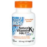 Doctor's Best, VitaminaK2 natural en forma de MK-7 con MenaQ7, 100mcg, 60cápsulas vegetales