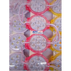 TIRA LED TIPO CHIP REDONDA 7 LED COLOR AZUL OEM.