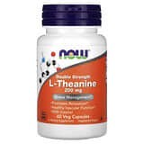 NOW Foods, L-teanina, Doble concentración, 200mg, 60cápsulas vegetales