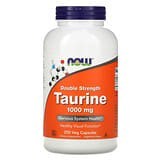 NOW Foods, Taurina de doble concentración, Suplemento alimentario, 1000mg, 250cápsulas vegetales