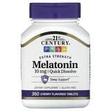 21st Century, Melatonina con concentración extra, Cereza, 10 mg, 360 comprimidos